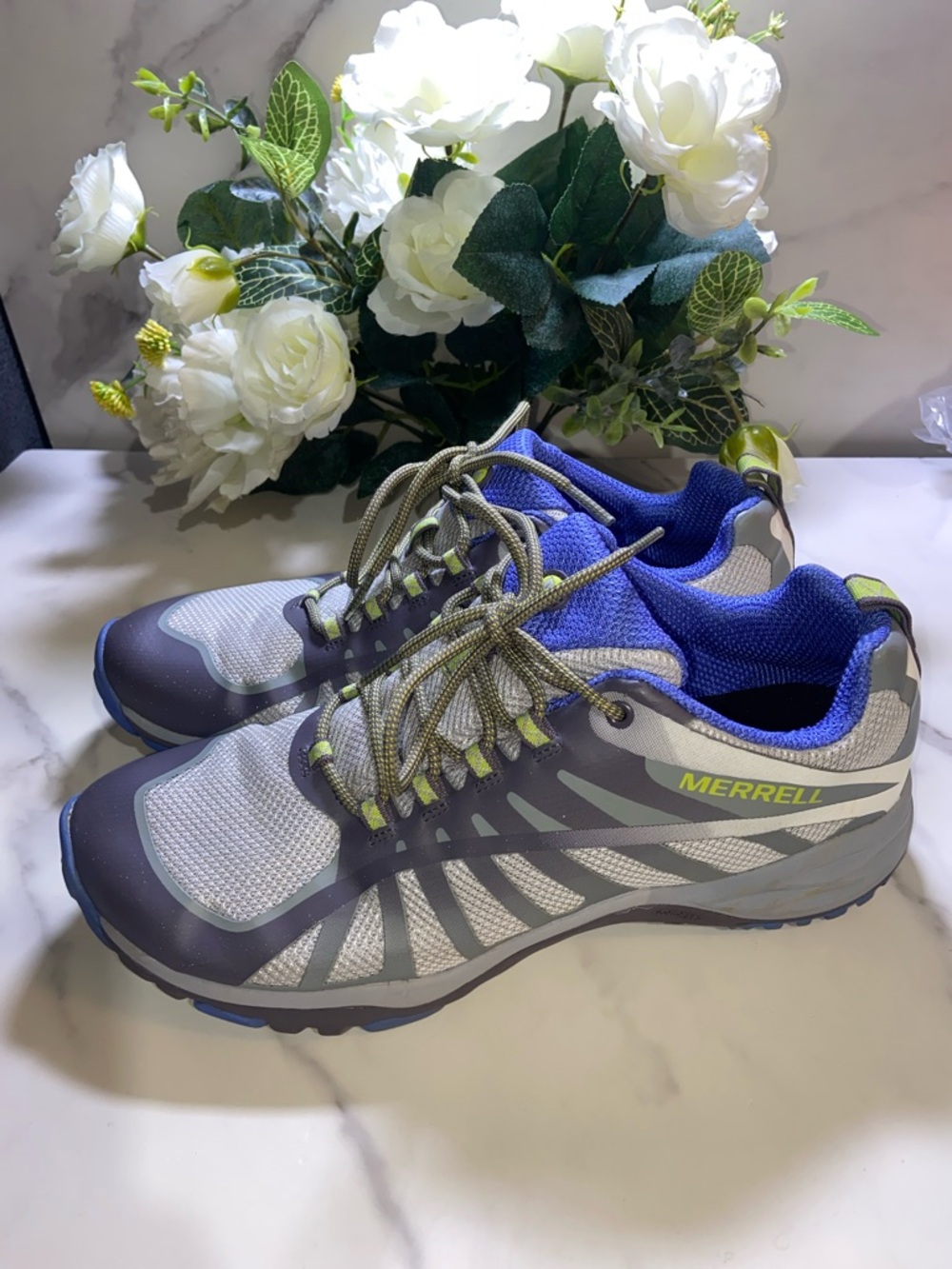 Merrell QForm2 Hiking Shoes  Shoes - Gray, Purple & Lime Women’s Size 10
